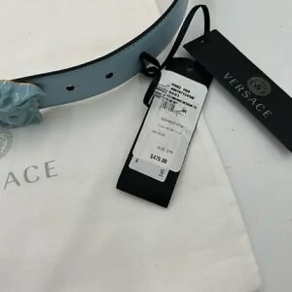 Women’s Versace medusa head leather belt size 75 cm made in Italy